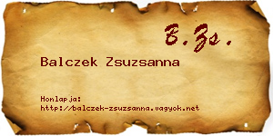 Balczek Zsuzsanna névjegykártya